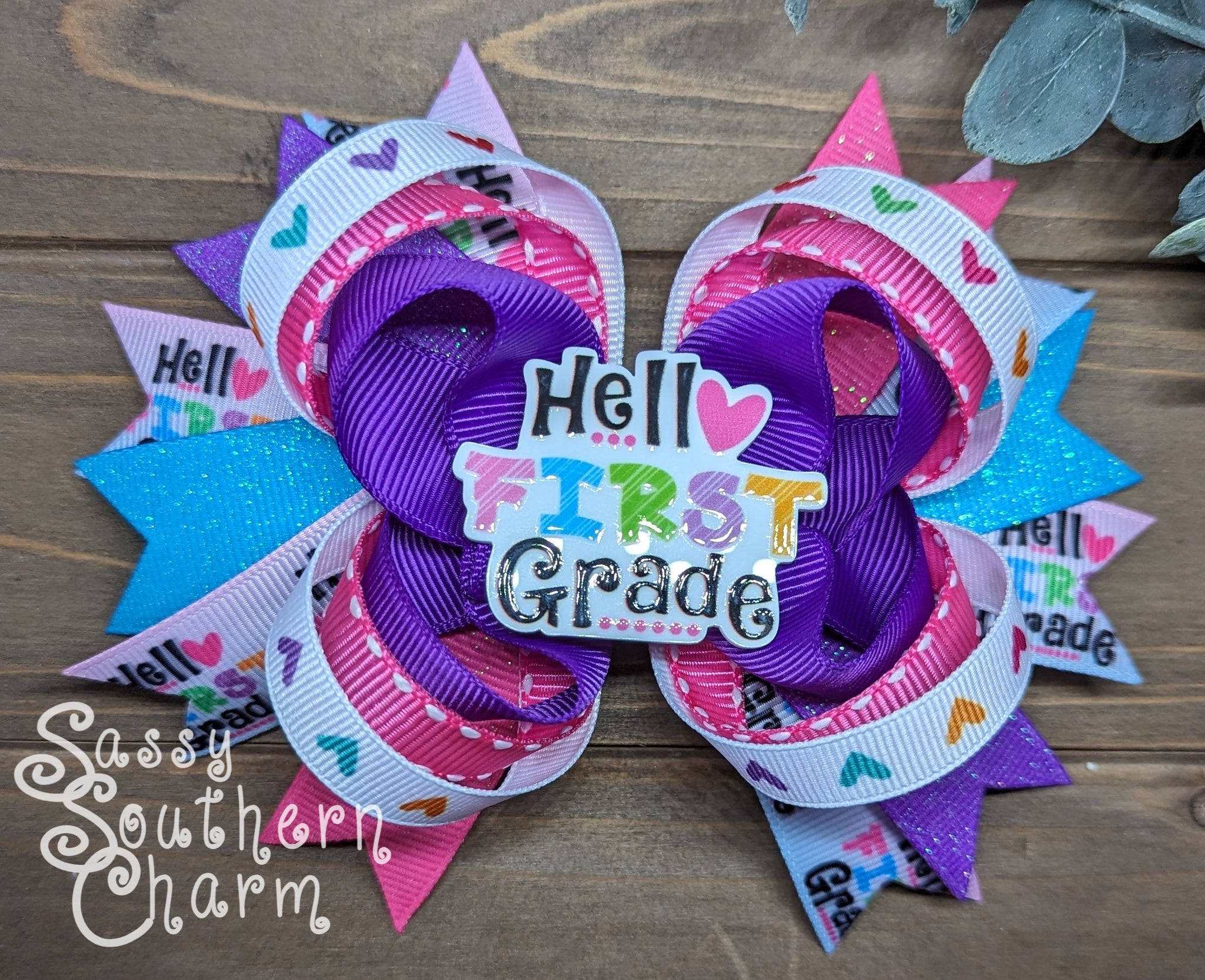 Hello First Grade Bow