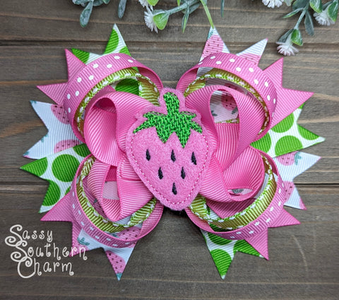 Pink Strawberry Bow