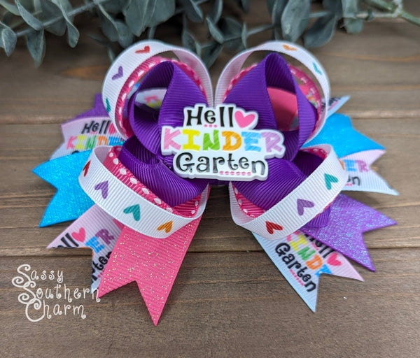 Hello Kindergarten Bow