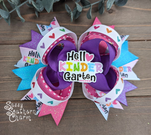 Hello Kindergarten Bow