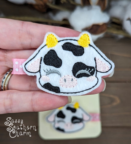 Cow Feltie Bows