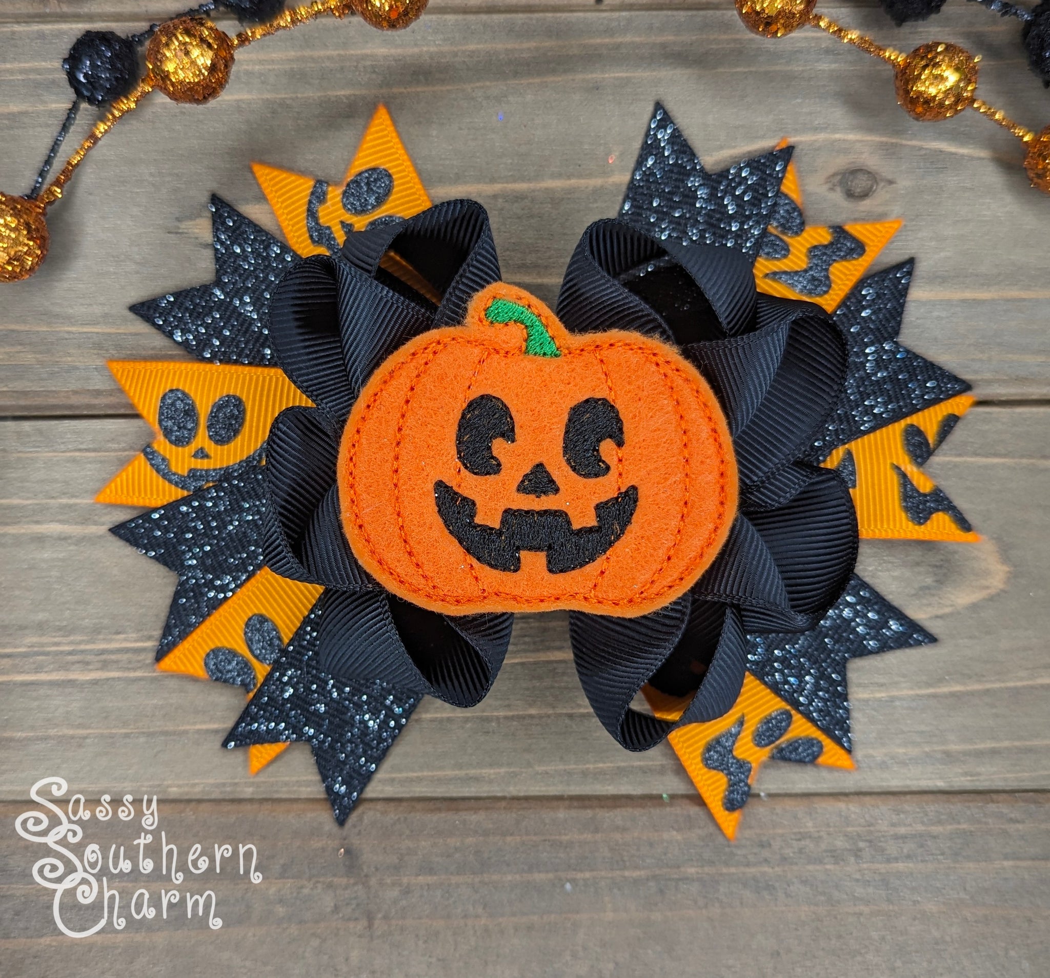 Jack-O-Lantern Bow