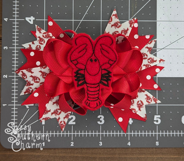 Crawfish Feltie Bow