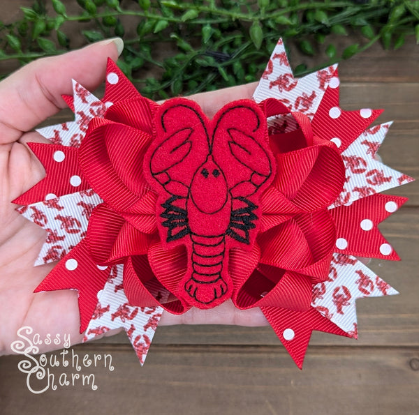 Crawfish Feltie Bow