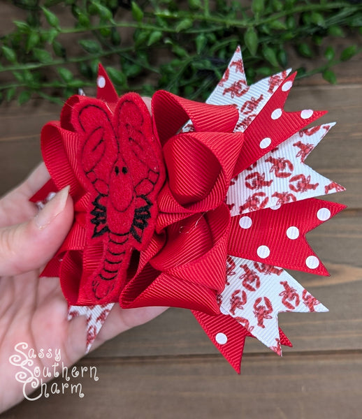 Crawfish Feltie Bow