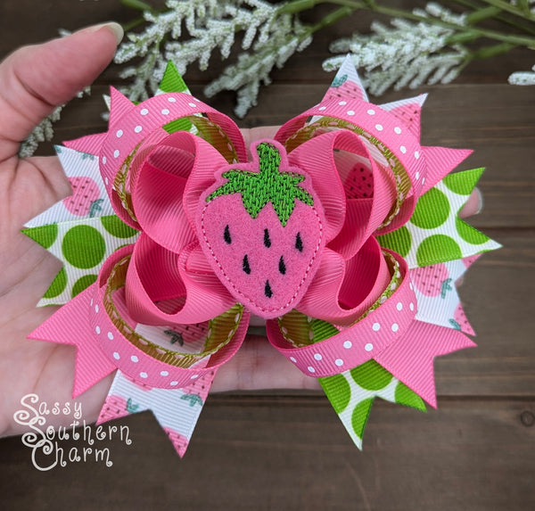 Pink Strawberry Bow