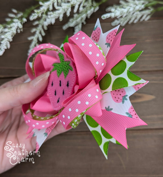 Pink Strawberry Bow