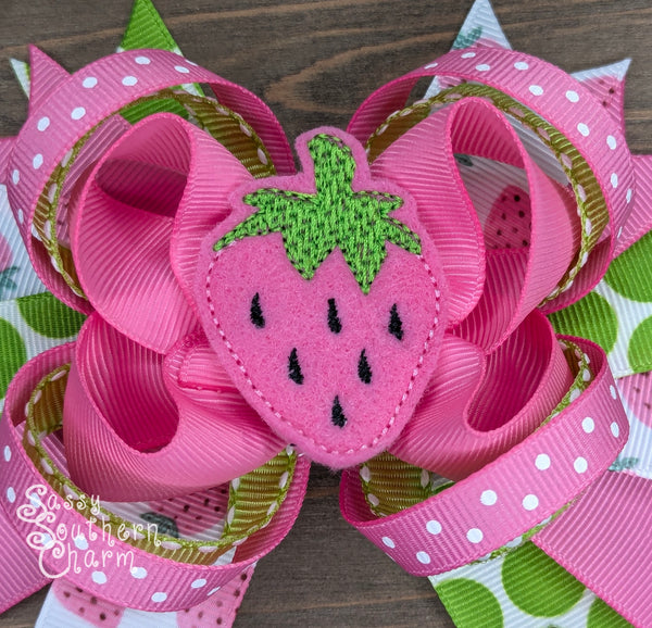 Pink Strawberry Bow