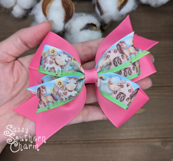 Pink Farm Bow