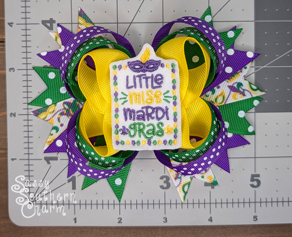 Little Miss Mardi Gras Bow