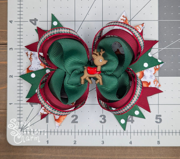 Christmas Reindeer Bow