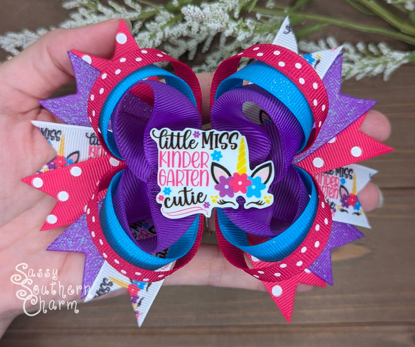 Little Miss Kindergarten Cutie Bow