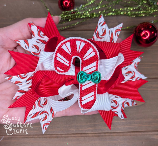 Candy Cane Bow