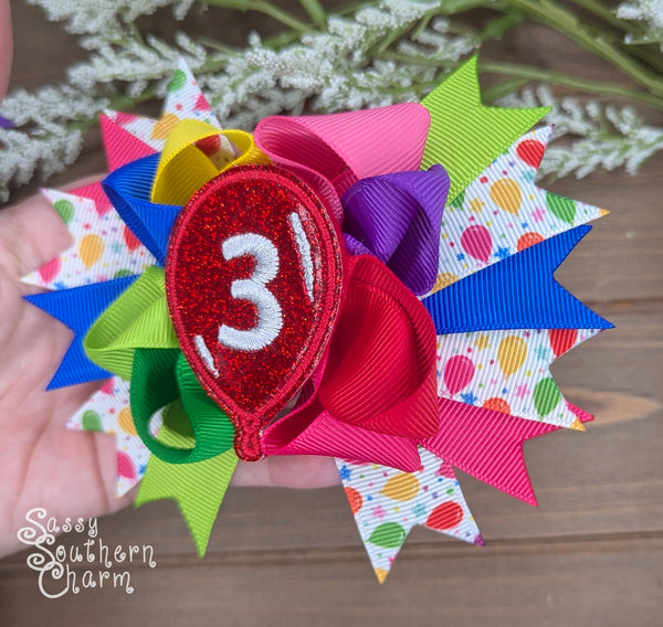 Birthday Balloon Bow