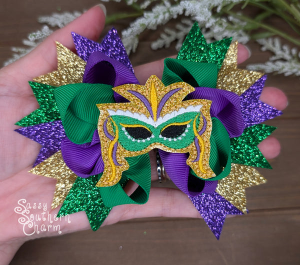 Mardi Gras Hair Bow
