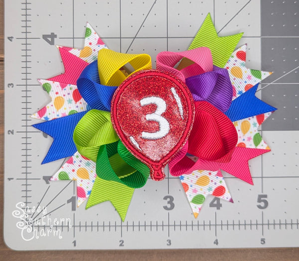 Birthday Balloon Bow