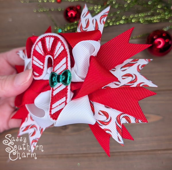 Candy Cane Bow
