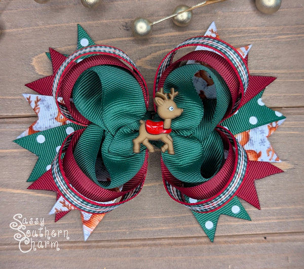 Christmas Reindeer Bow
