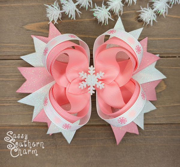 Pink Snowflake Bow