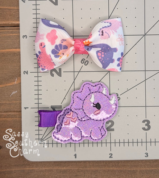 Itty Bitty Dinosaur Bow Set
