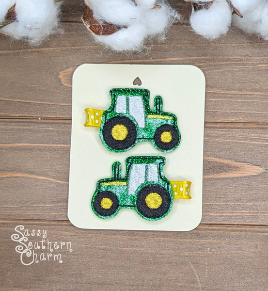 Green Tractor Clips