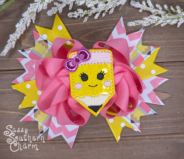 Pink Pencil Bow