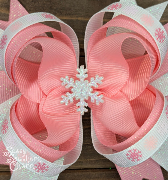Pink Snowflake Bow