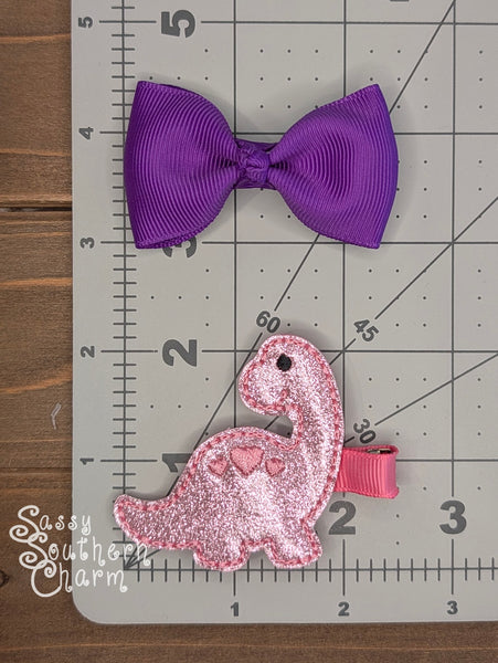 Itty Bitty Dinosaur Bow Set