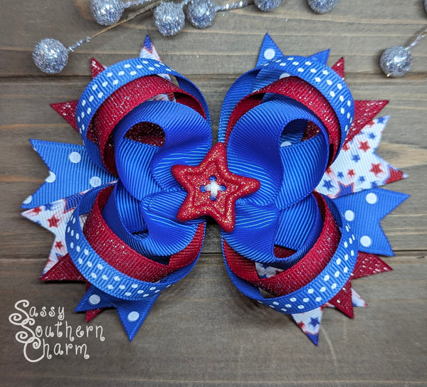 Patriotic Stars Bow