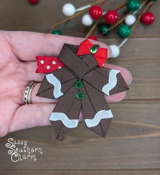 Gingerbread Man Bow