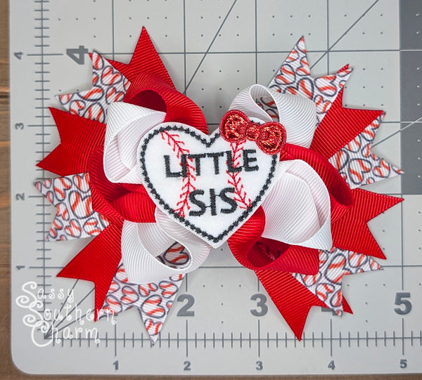 "Little Sis" Baseball Bow
