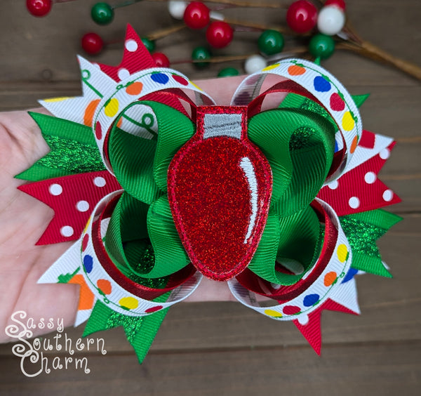 Red Christmas Bulb Bow