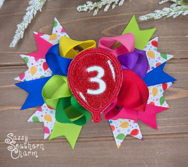 Birthday Balloon Bow