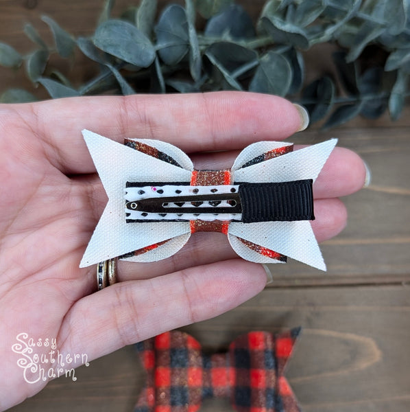 Buffalo Plaid Sparkle Bow