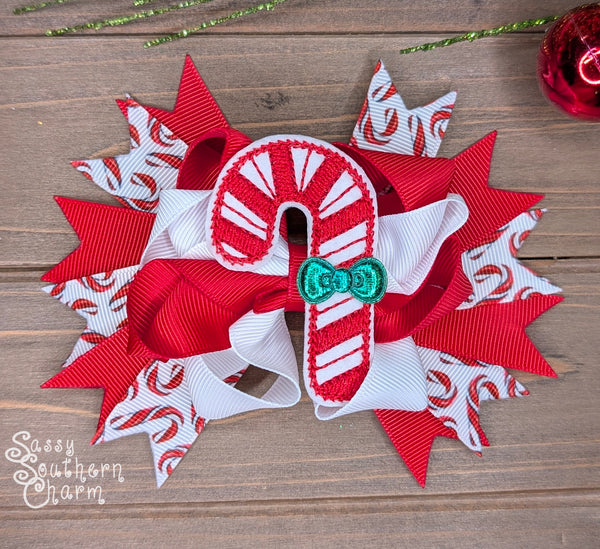 Candy Cane Bow