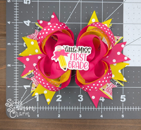 Little Miss First Grade Bow