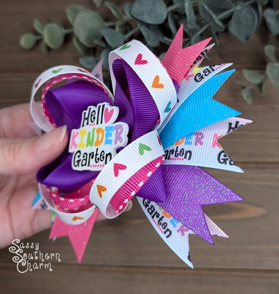 Hello Kindergarten Bow