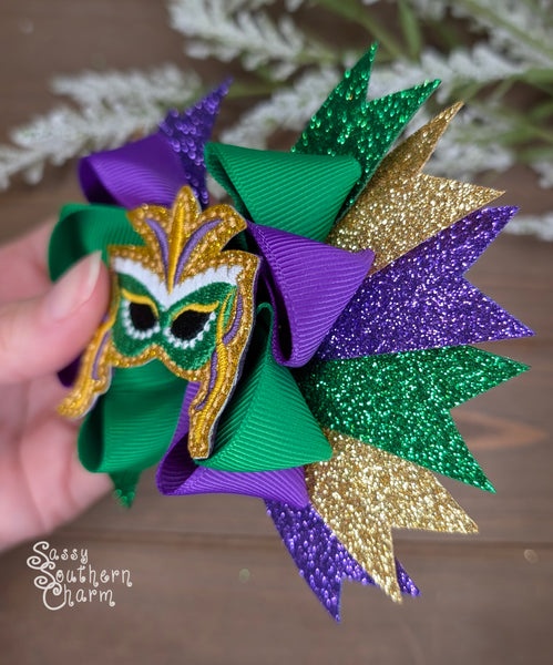Mardi Gras Hair Bow