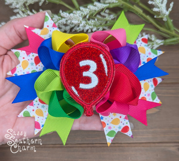 Birthday Balloon Bow