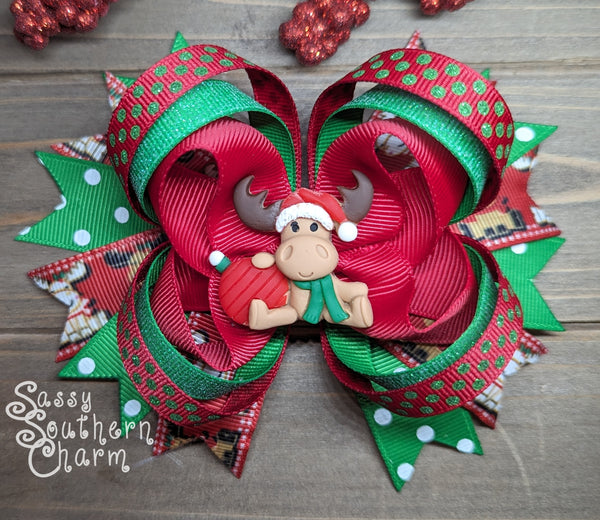Christmas Moose Bow