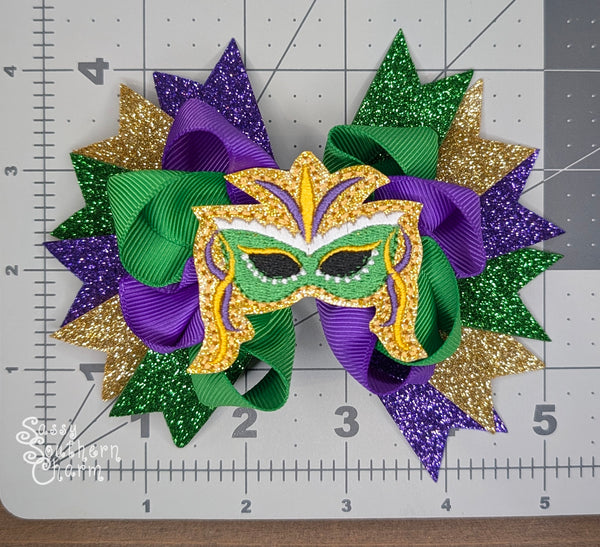 Mardi Gras Hair Bow