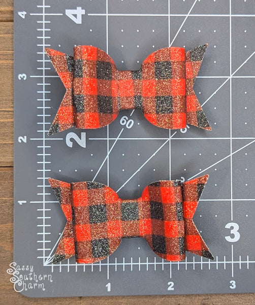 Buffalo Plaid Sparkle Bow