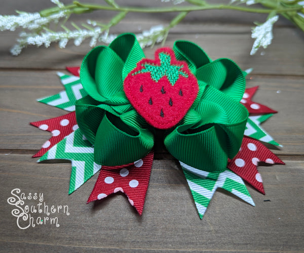 Red Strawberry Bow