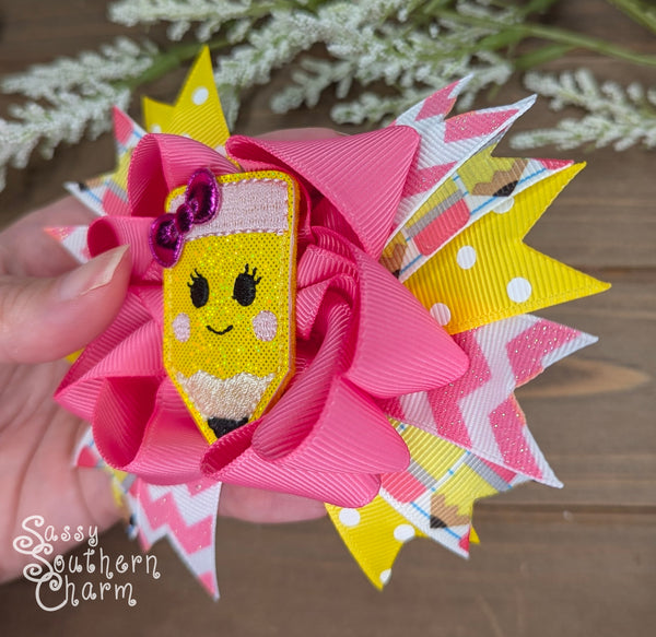 Pink Pencil Bow