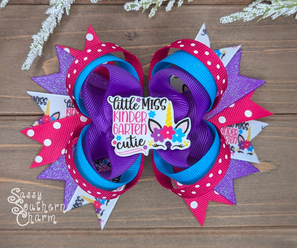 Little Miss Kindergarten Cutie Bow