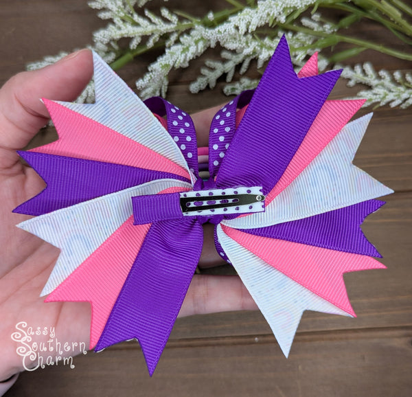 Purple Rainbow Bow