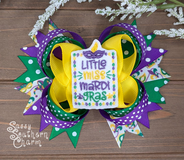 Little Miss Mardi Gras Bow