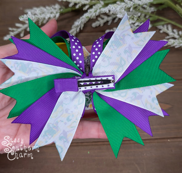 Little Miss Mardi Gras Bow