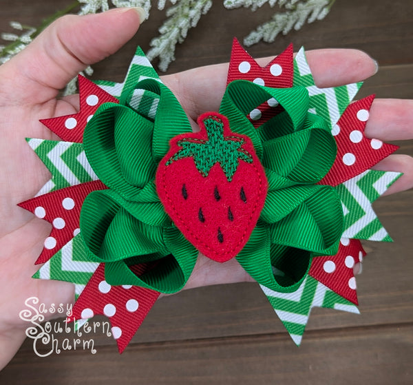Red Strawberry Bow