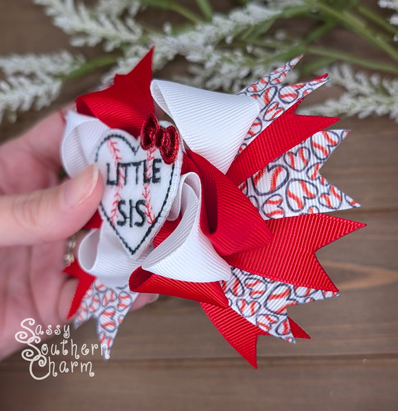 "Little Sis" Baseball Bow